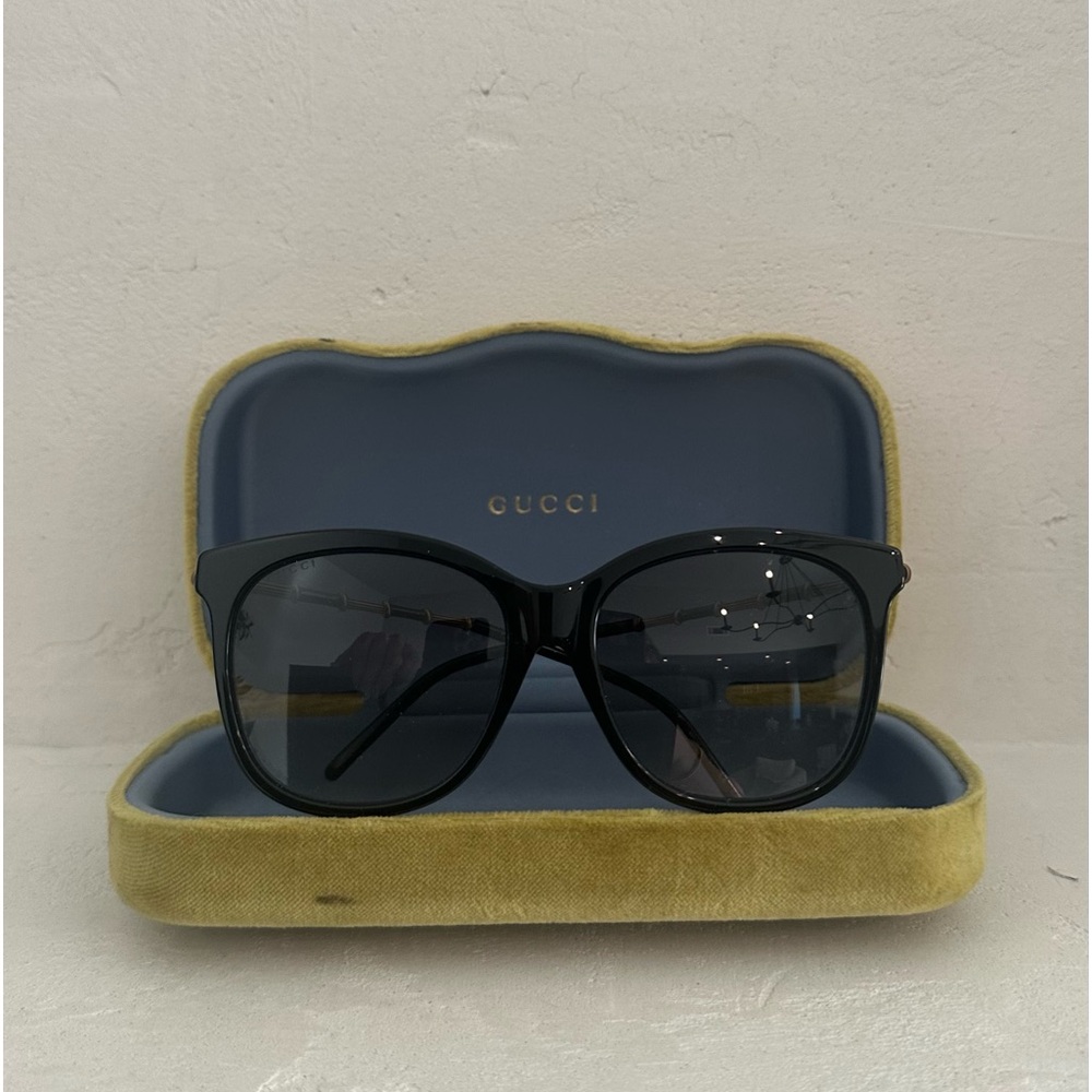 Gucci gold black bamboo sunglasses